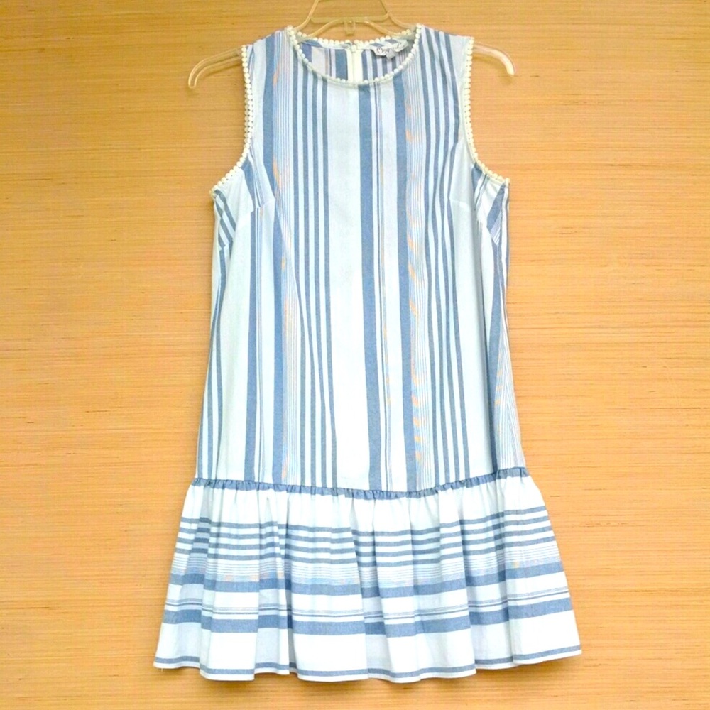 Maggy L white & blue striped dress 10